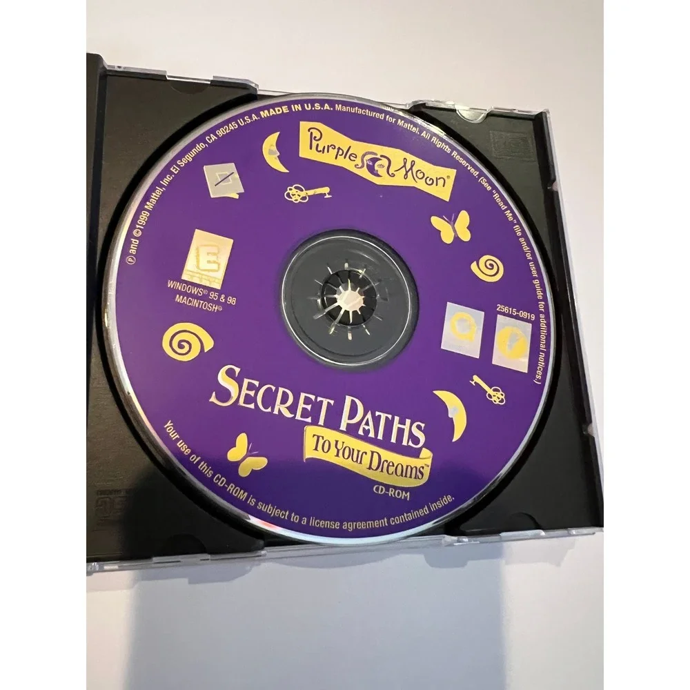 Purple Moon Secret Paths To Your Dreams PC Mac CD-ROM 1999 Mattel Media Vintage